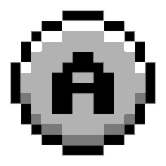 ドット絵フリー素材:小さいモノクロのAボタンのアニメーション